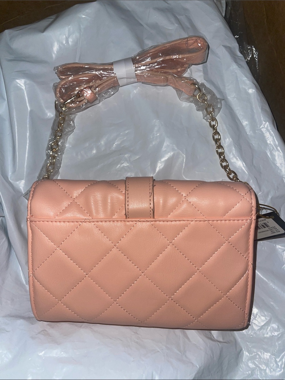 bebe Pink Quilted Crossbody with Gold Chain - Picture 5 of 5